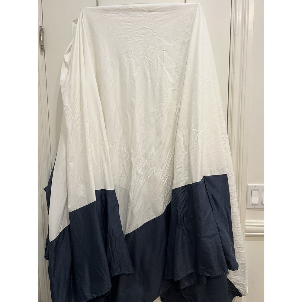 Calvin Klein California King Bed Skirt Blue 100% Combed Cotton 14” Drop
